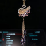 Double-Sided Crystal Swan King Car Pendant