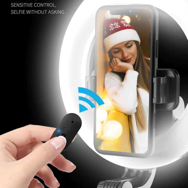 4-in-1 Wireless Selfie Stick Tripod with Ring Light